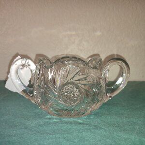 Bohemian Crystal Bowl with Handles Vintage Sugar Candy Jar Star Design boho chic